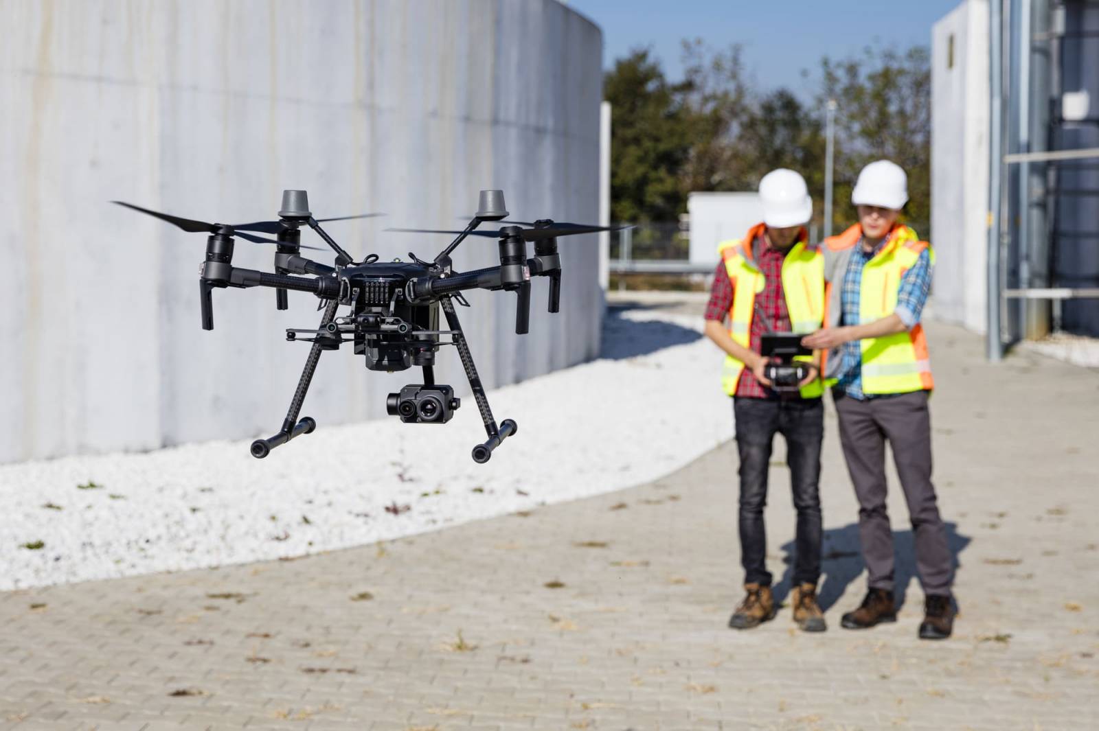 Drone sur site de construction