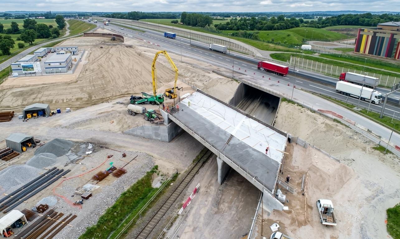 Construction d'un pont en béton
